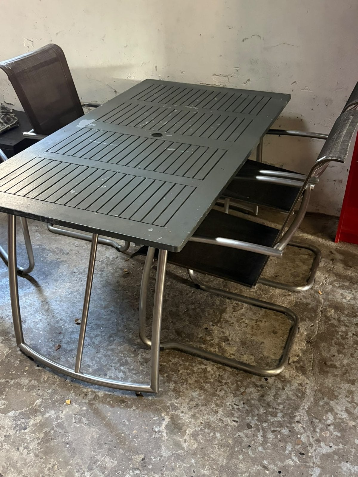 Tuinset met tafel en 4 Seasons outdoor stoelen - Gebruikt, Ophalen, 4 zitplaatsen, Gebruikt, Eettafel
