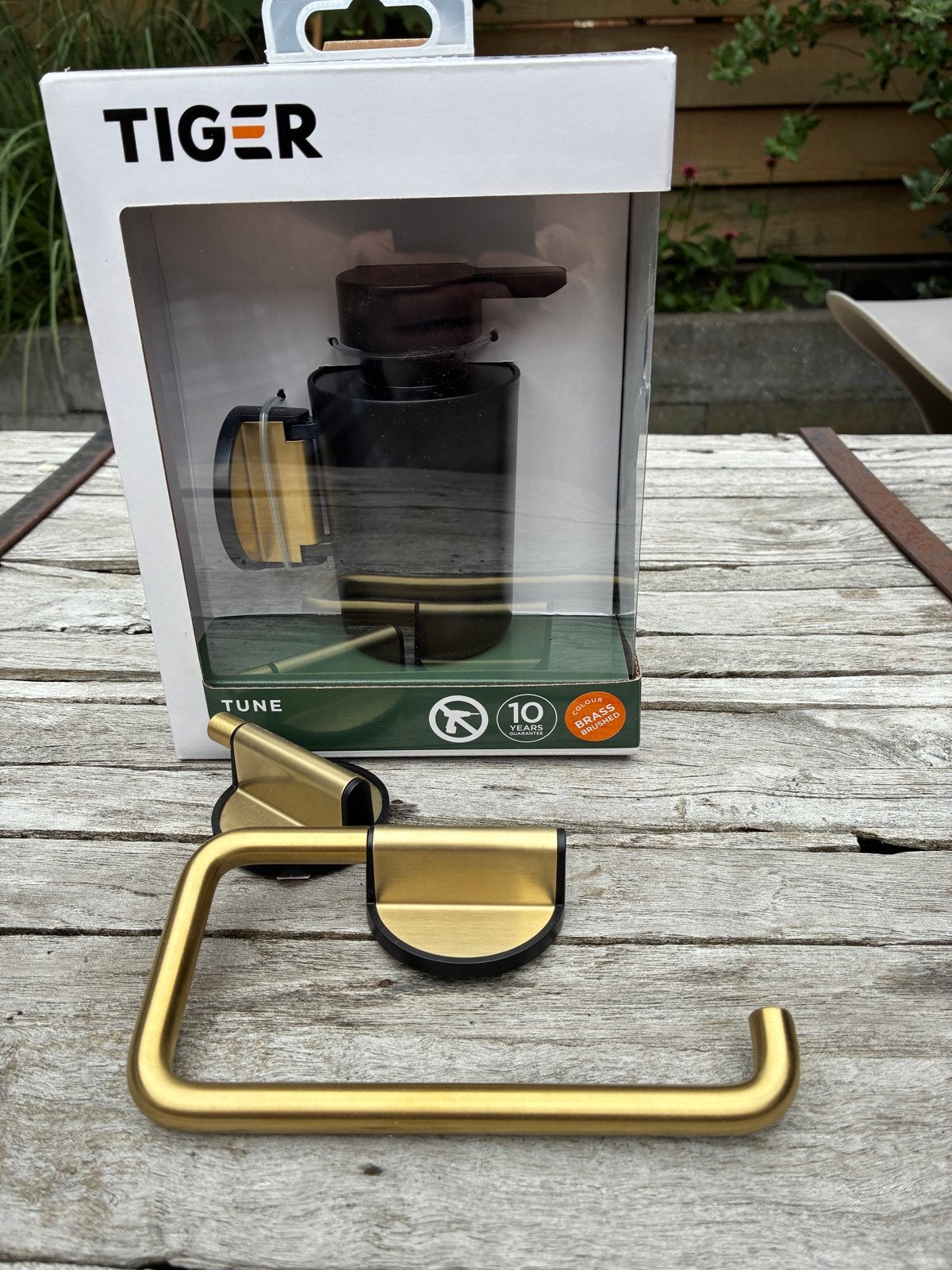 Tiger Tune Zeepdispenser en Toiletrolhouder - Messing, Huis en Inrichting, Badkamer | Badtextiel en Accessoires, Overige merken