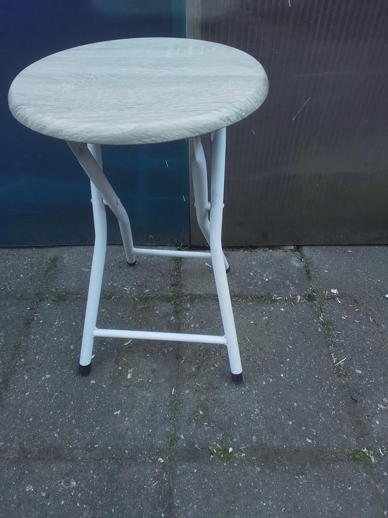 Opklapbaar krukje en Brabantia kruk jaren 50/60, Ophalen of Verzenden, Gebruikt, Staal