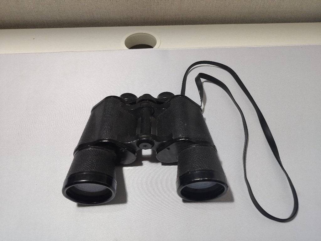 Vintage Terra 10x50 Porro Verrekijker met Riem, Ophalen, Gebruikt, 8 tot 12x, Porro (met knik)