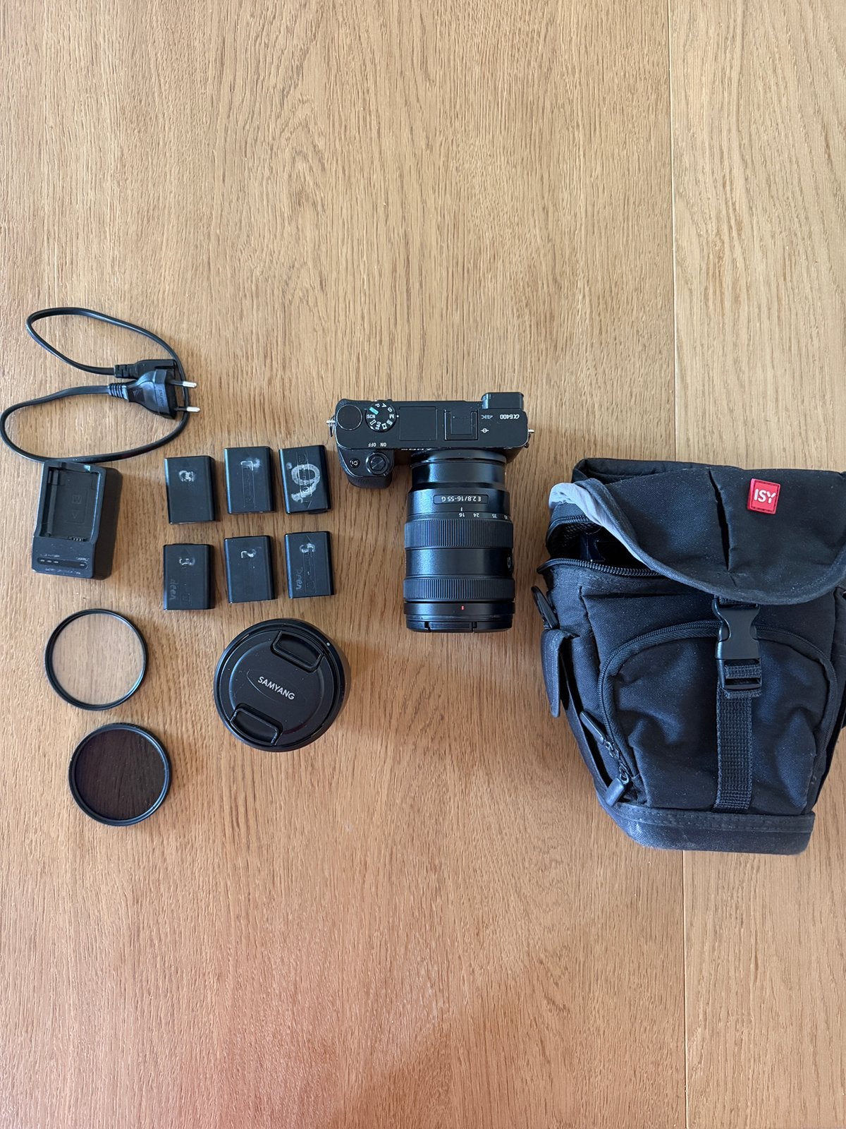 Sony Alpha A6400 + Sony E 16-55 + Samyang 12MM + accesoires, Ophalen of Verzenden, Zo goed als nieuw, Sony, Geen optische zoom