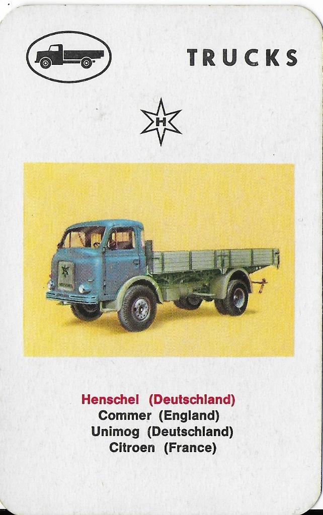 K24 autokaartje henschel duitsland, Verzamelen, Ophalen of Verzenden, Zo goed als nieuw, Auto's