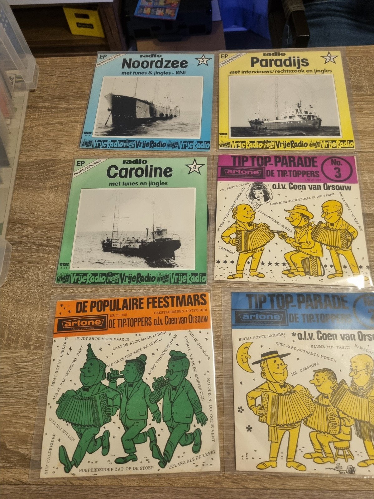 Zeldzame piraten singles (NL, Duits, Engels) op de markt, Cd's en Dvd's, Ophalen, Gebruikt, 7 inch, EP