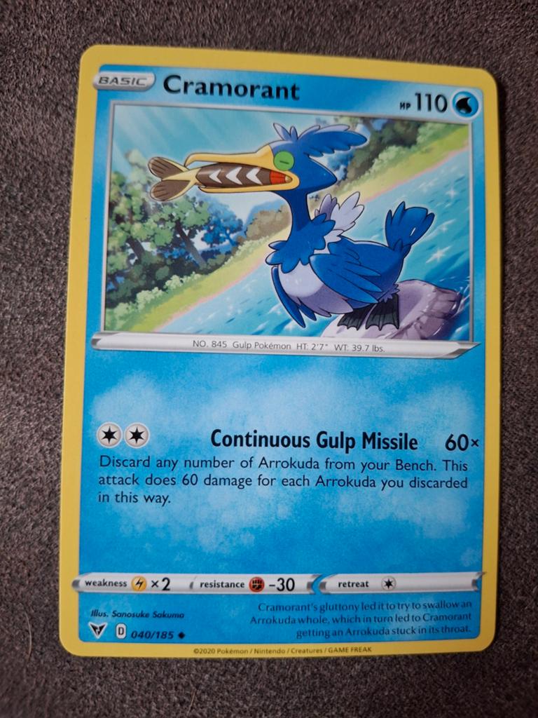 Cramorant Pokémon Kaart - Basic D 040/185, Ophalen of Verzenden, Zo goed als nieuw, Losse kaart