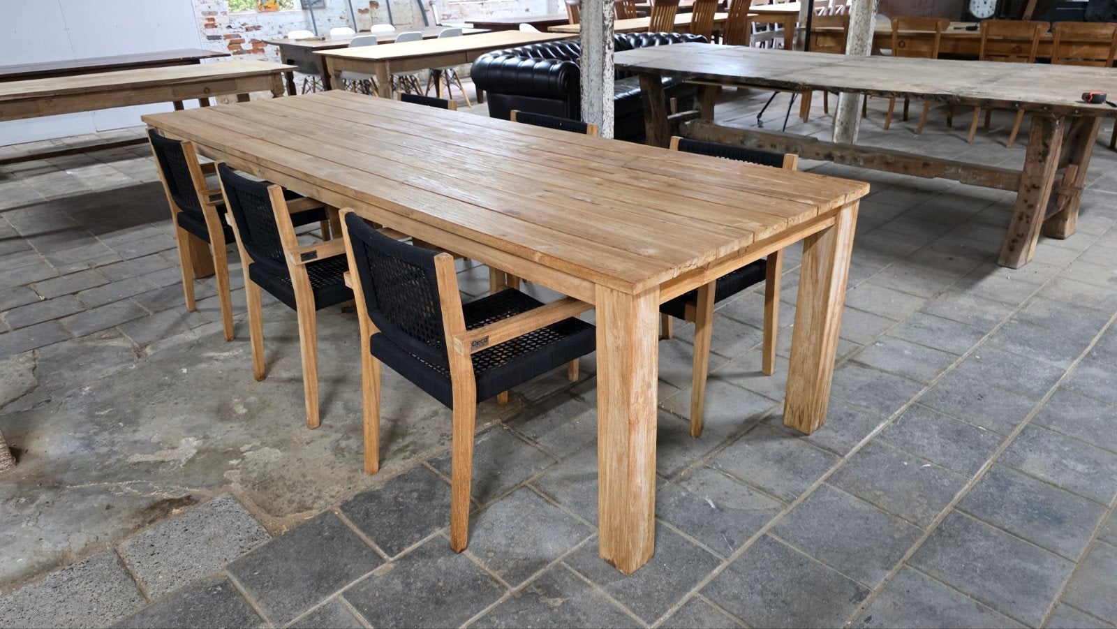 nieuwe tuintafel 3.0 meter met stoelen, Ophalen, Nieuw, Rechthoekig, Teakhout