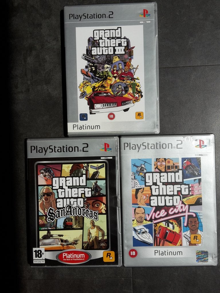 PS2 Set - Grand Theft Auto III 3, San Andreas, Vice City GTA, Avontuur en Actie, Vanaf 18 jaar, 1 speler, Ophalen of Verzenden