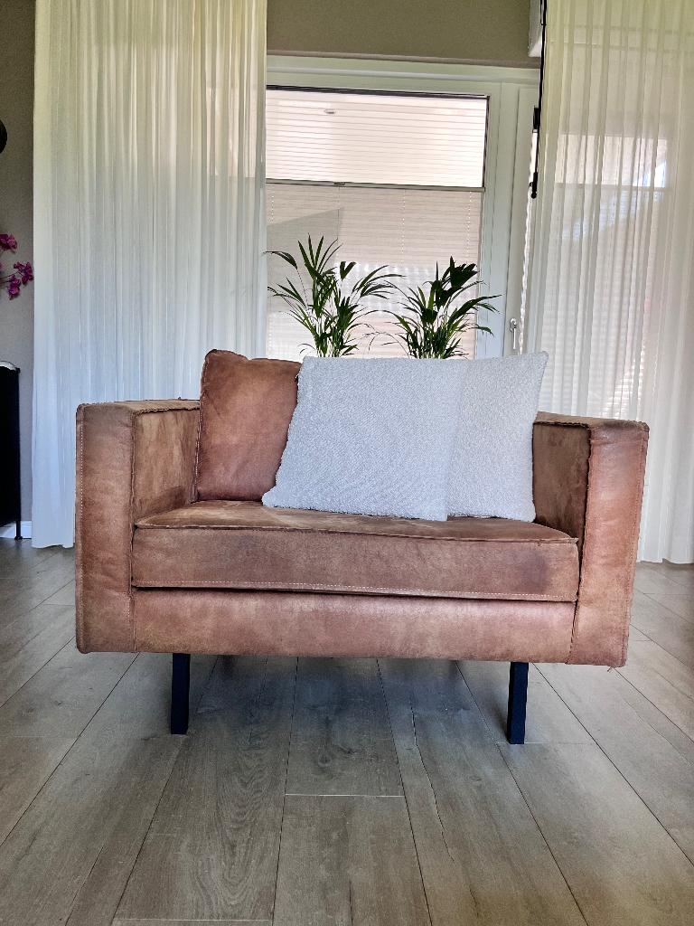 Bepure home fauteuil 1,5 zits/ love Seat cognac, Ophalen, Gebruikt, Minder dan 75 cm, Leer