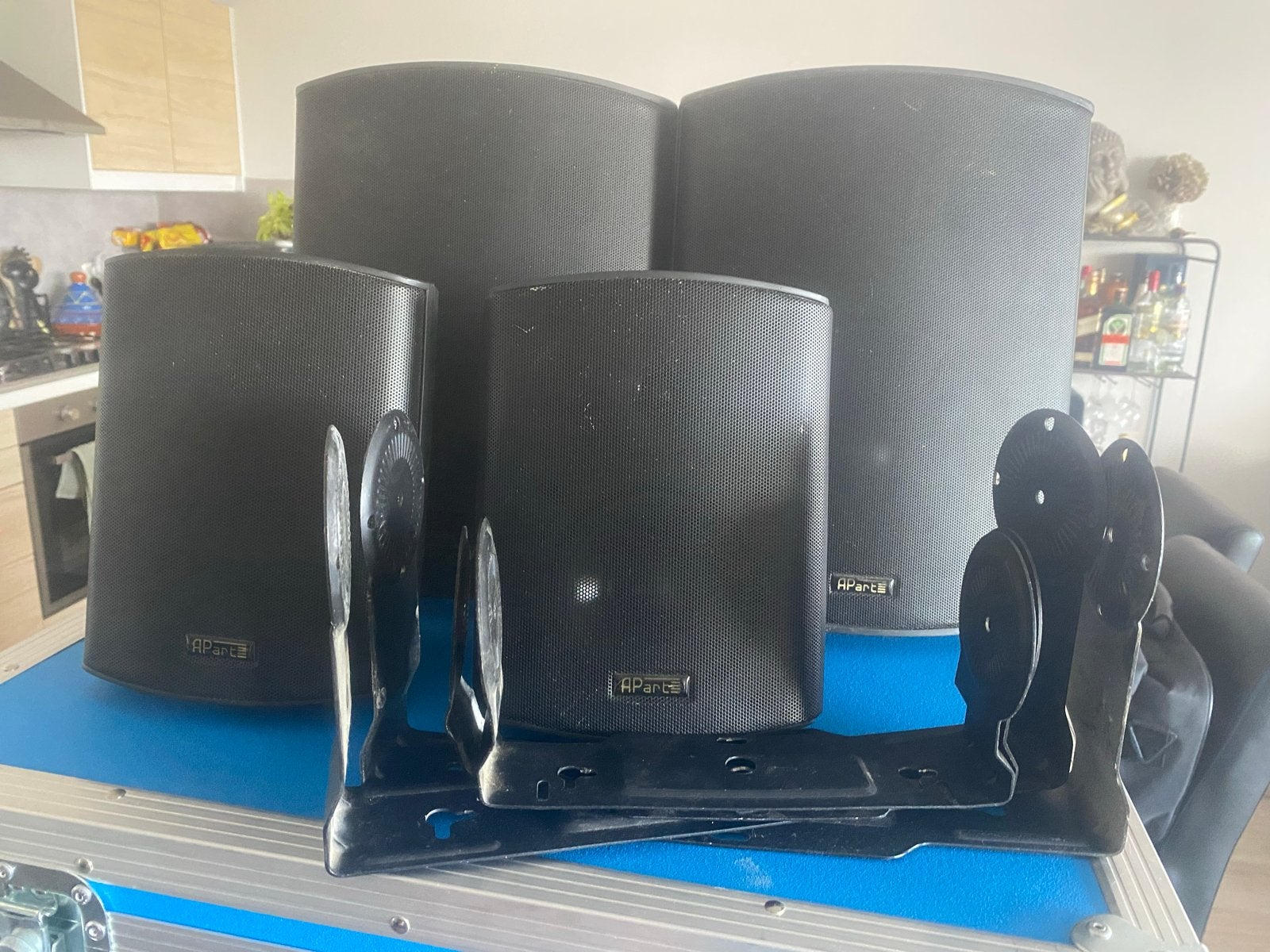 4 Apart speakers (defect: geen hoog) - ideaal voor onderdele, Overige merken, 120 tot 150 watt, Speakerset, Ophalen of Verzenden