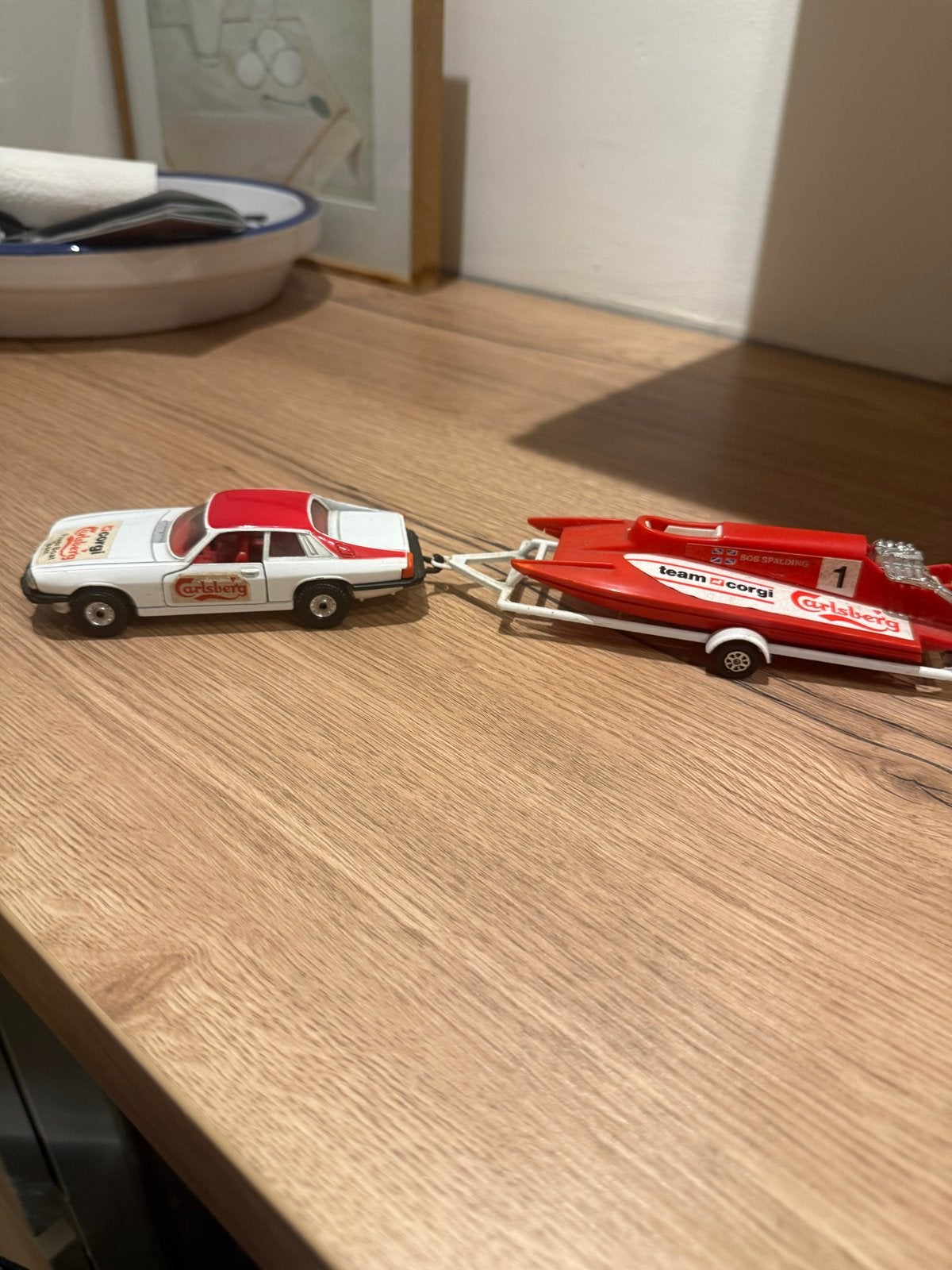 Corgi XJS Carlsberg Powerboat Team (vintage), Ophalen of Verzenden, Gebruikt, Auto, Corgi
