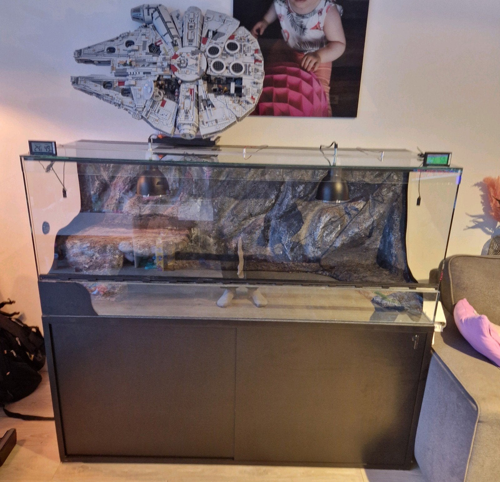 Terrarium reptielen incl meubel., Dieren en Toebehoren, Reptielen en Amfibieën | Toebehoren, Ophalen