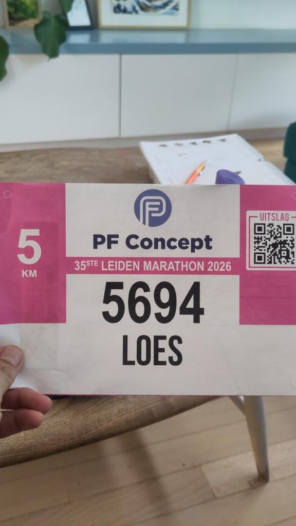 Startnummer Leiden Marathon 9 mei 2026 - 5 KM, Sport en Fitness, Loopsport en Atletiek, Ophalen, Zo goed als nieuw, Overige typen