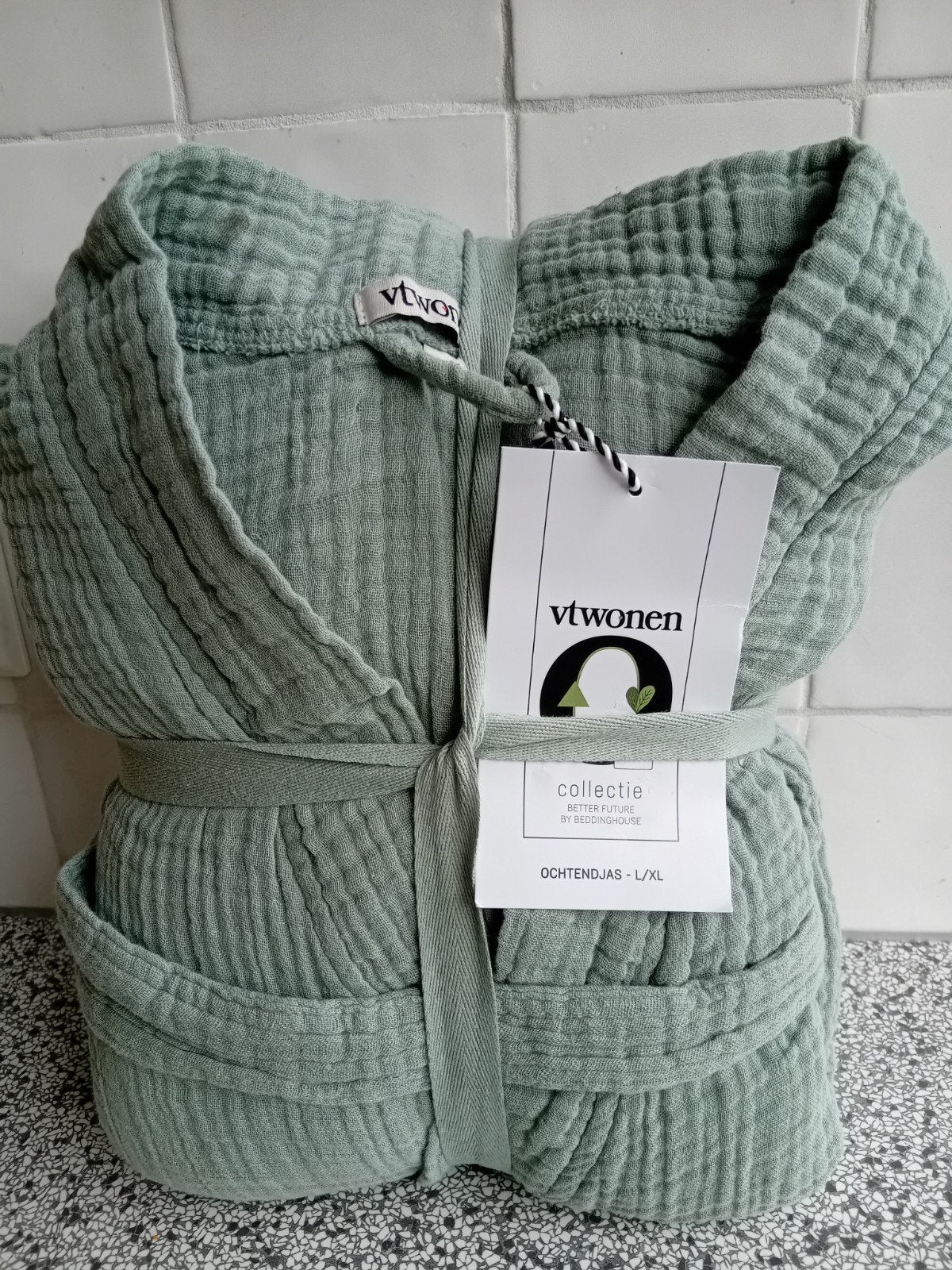 Nieuwe Vt wonen ochtendjas L/XL - Groen, Vt wonen, Ophalen of Verzenden, Nieuw