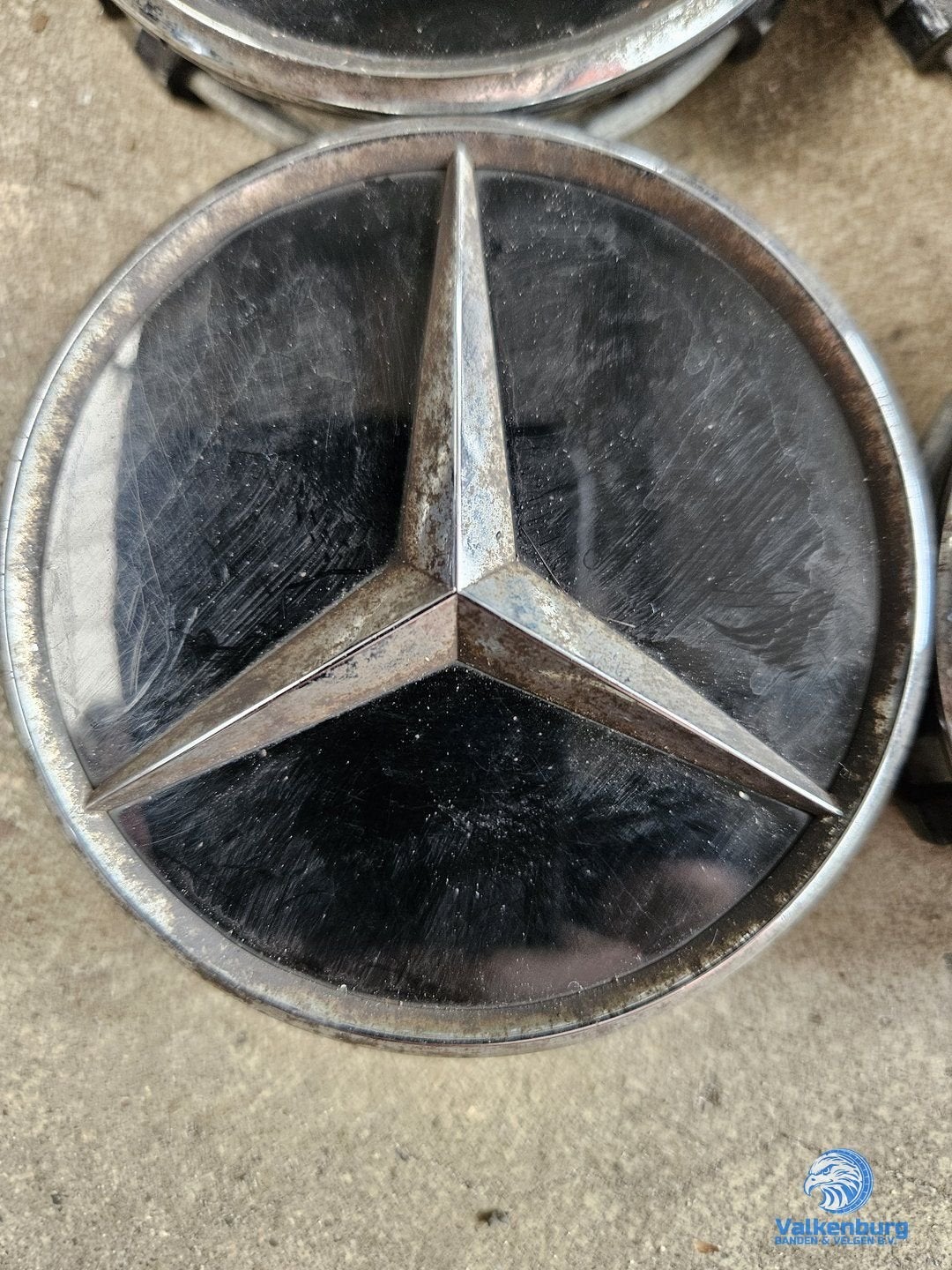 ORIGINELE Mercedes Benz naafkap naafdop set hoogglans zwart, Auto diversen, Gebruikt, -, Verzenden, -
