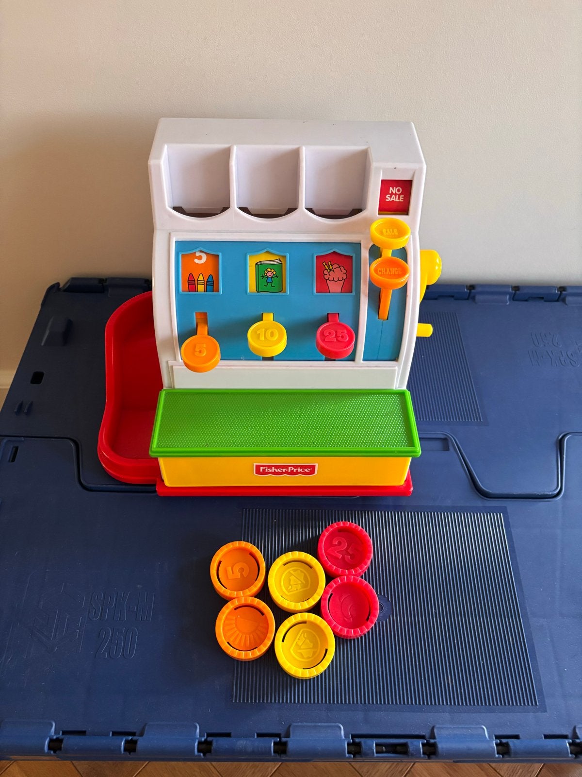 Mooie, complete Fisher-Price kassa met munten, Ophalen of Verzenden, Gebruikt, Speelset, Met geluid