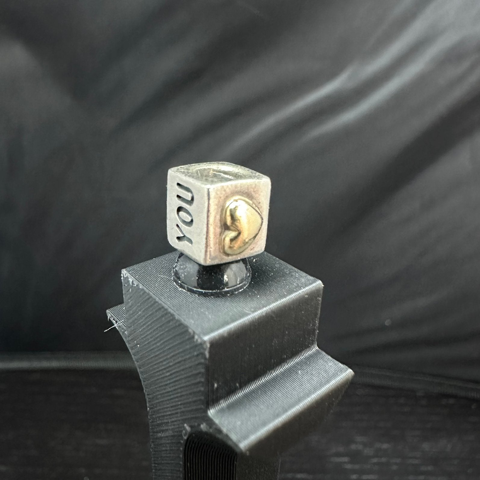 Pandora zilver 925 en 14k gouden bedel origineel i love you, D, Pandora, Ophalen of Verzenden, Zo goed als nieuw