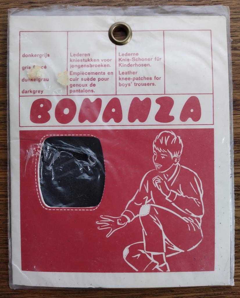 Vintage Bonanza Leren Knielapjes Donkergrijs, Ophalen of Verzenden, Nieuw