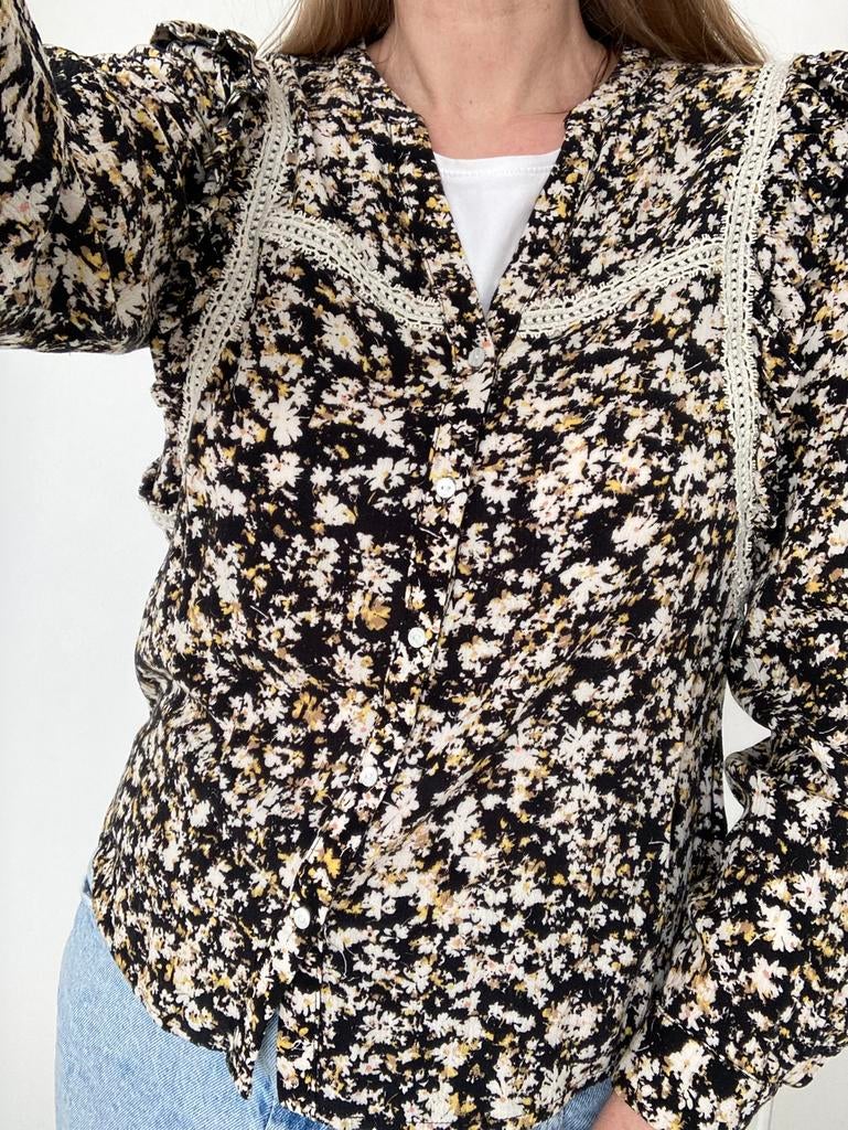 🖤Prachtige Blouse S/ 36 Garcia stijl anna lonneke sissy, Zwart, Ophalen of Verzenden, Zo goed als nieuw, Maat 36 (S)