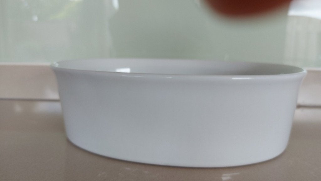 Ovale Ikea witte stenen ovenschaal., Huis en Inrichting, Ophalen of Verzenden, Zo goed als nieuw