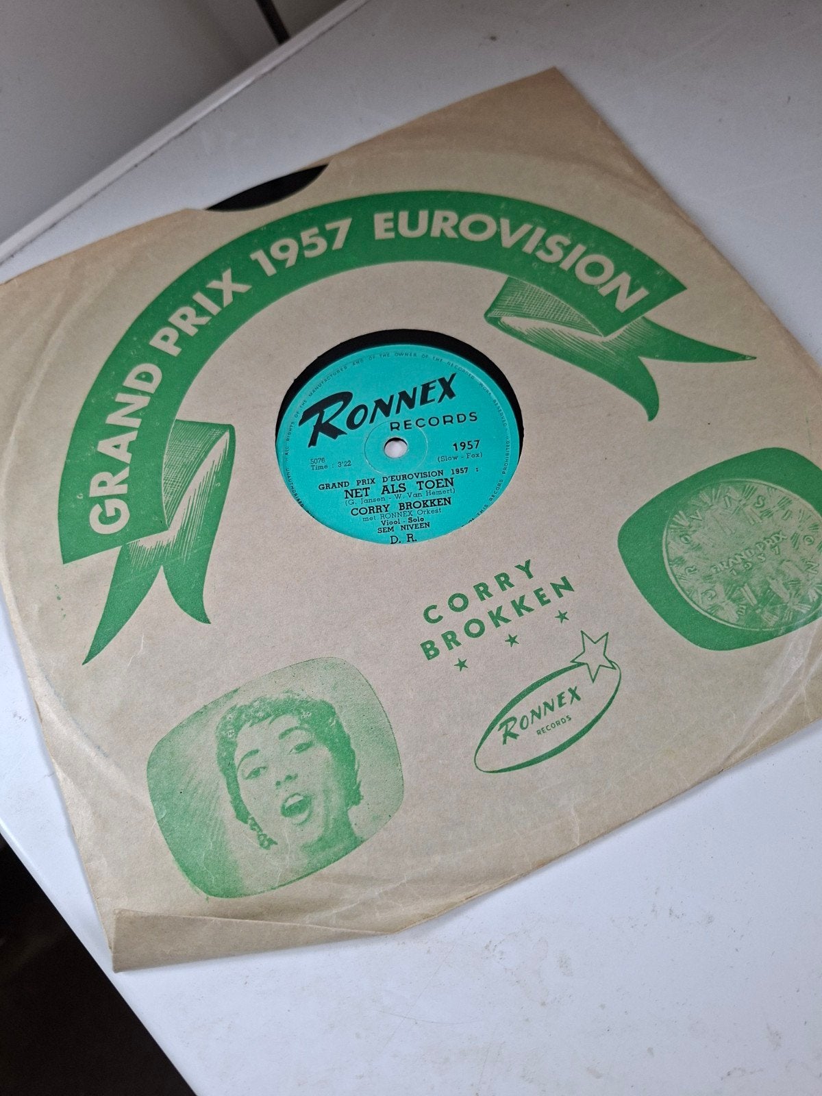 Corry Brokken - Grand Prix 1957 Eurovision (7 inch vinyl), Gebruikt, Originele persing, 7 inch, Ophalen of Verzenden