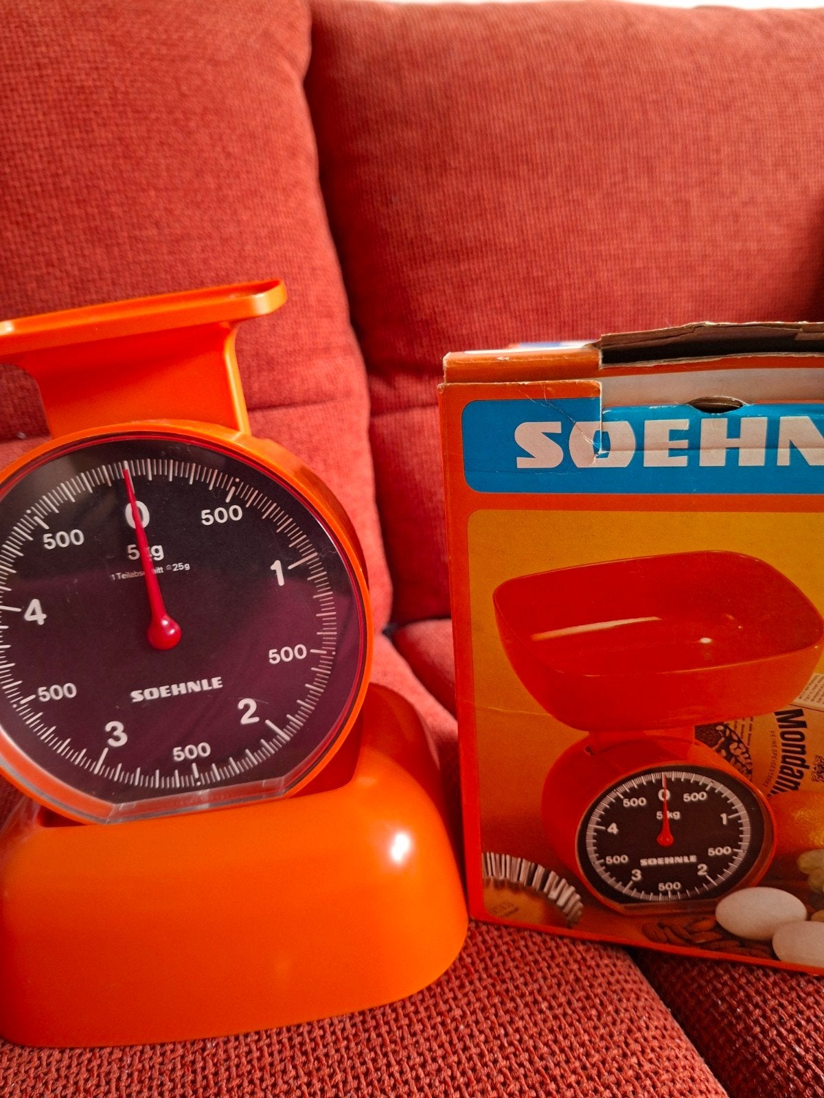 Vintage Soehnle Keukenweegschaal 5kg Oranje Retro, Ophalen of Verzenden