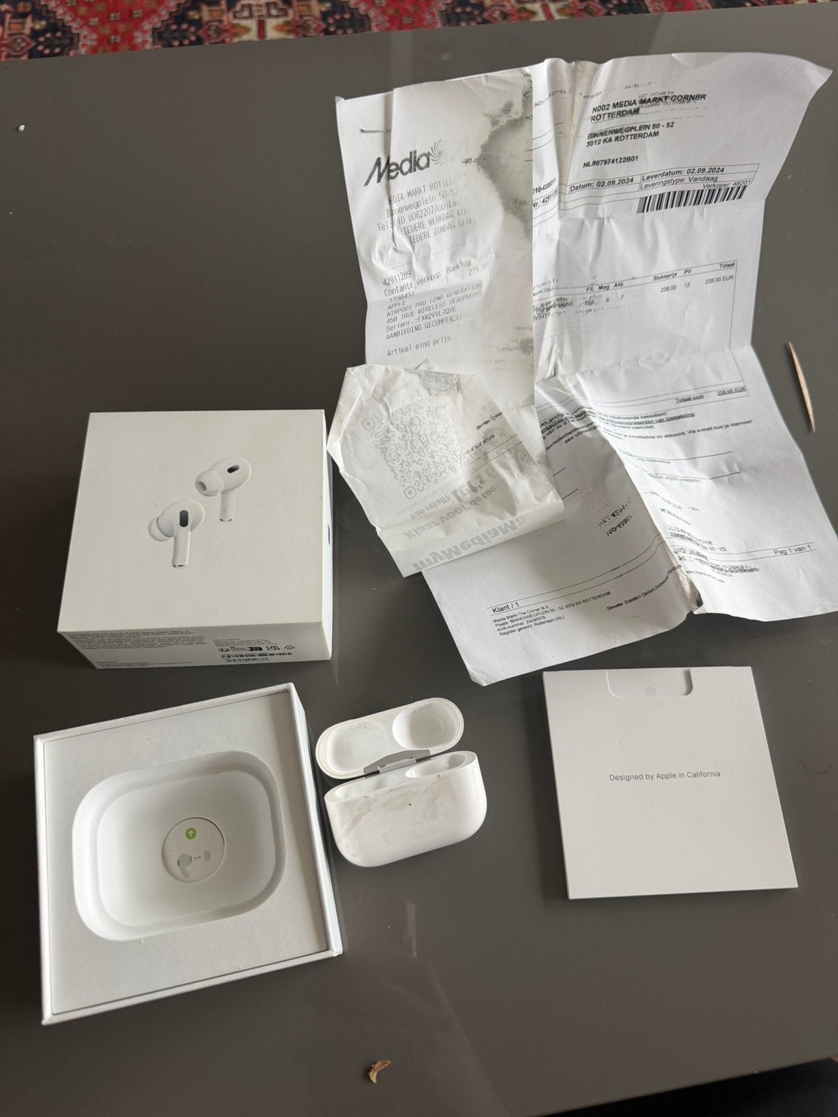 Airpods pro 2 Doosje / Case Origineel + aankoopbewijs + Doos, Ophalen of Verzenden, Zo goed als nieuw