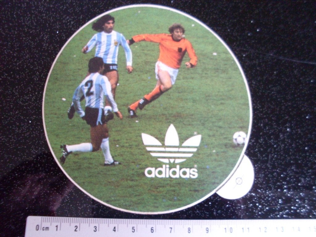 sticker adidas logo nederland argentinie wk finale 1978, Verzenden, Zo goed als nieuw, Sport