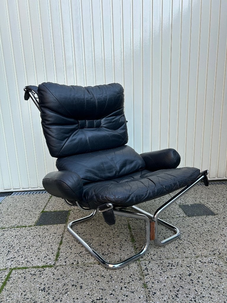 Vintage Harald Relling Westnofa wing fauteuil chair, Huis en Inrichting, Fauteuils, Ophalen, Nvt, Nvt, Leer