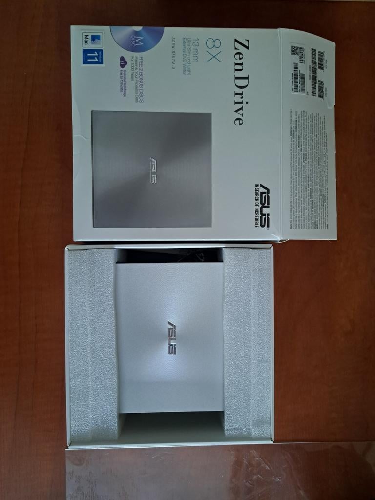 ASUS ZenDrive 8X Externe DVD Brander - Nieuw, Dvd, Nieuw, Extern, MacOS