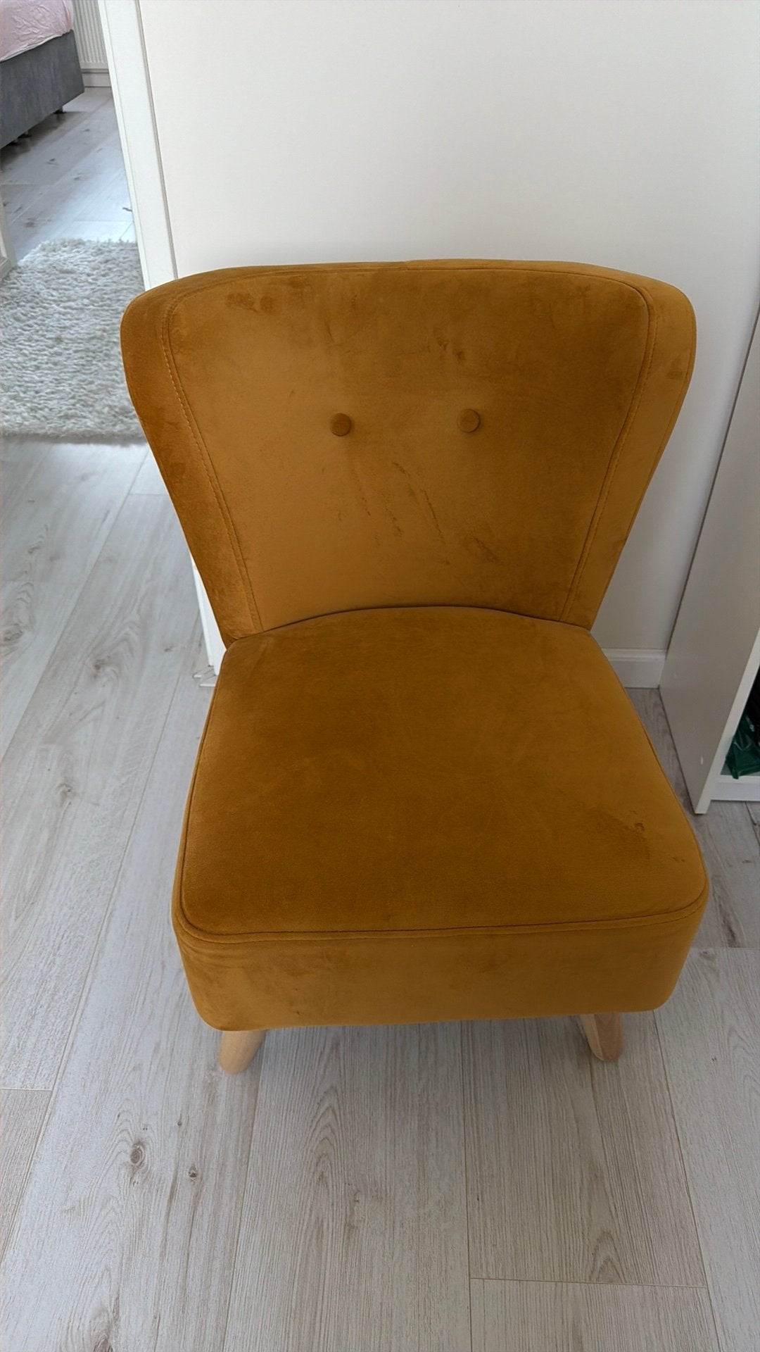 Fauteuil Oker geel, Ophalen, Zo goed als nieuw, 75 tot 100 cm, 50 tot 75 cm