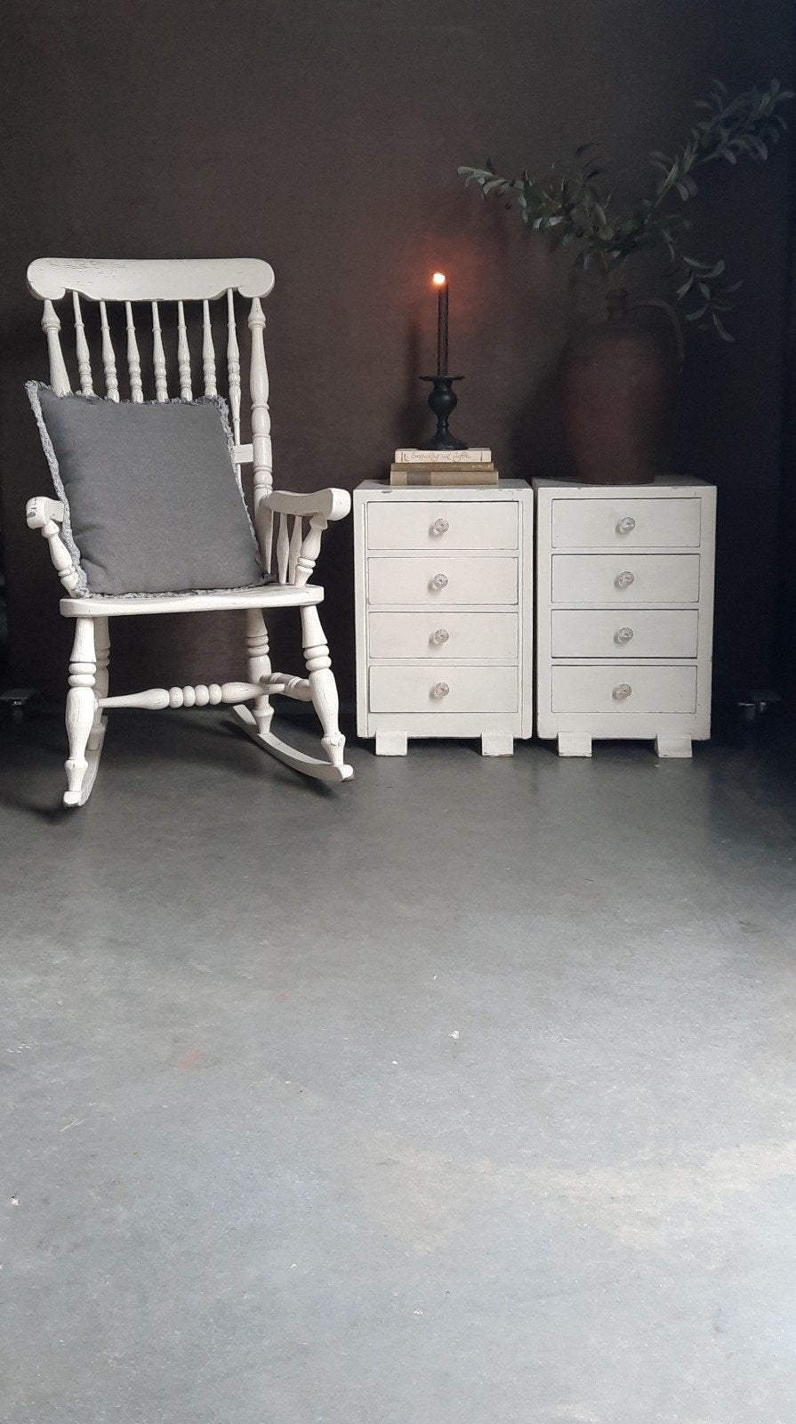 witte brocante antieke schommelstoel !, Huis en Inrichting, Stoelen, Ophalen, Gebruikt, Wit, Eén