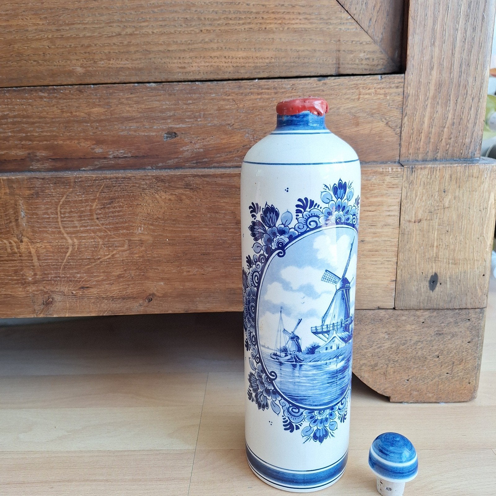 Originele Delfsblauw Jenever Kruik - Verzegeld en Gevuld, Antiek en Kunst, Ophalen of Verzenden
