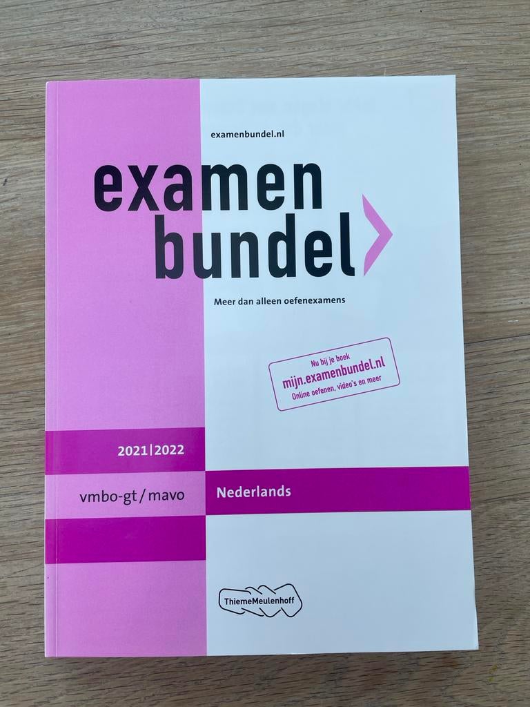 Examenbundel Nederlands vmbo-gt/mavo 2021/2022, Ophalen of Verzenden, Zo goed als nieuw, VMBO, Nederlands