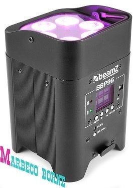 LED Uplight Par 6x 12W, Accu, RGBWA-UV, BBP96, Geluidgestuurd, Nieuw, Info@marbeco.nl, BeamZ