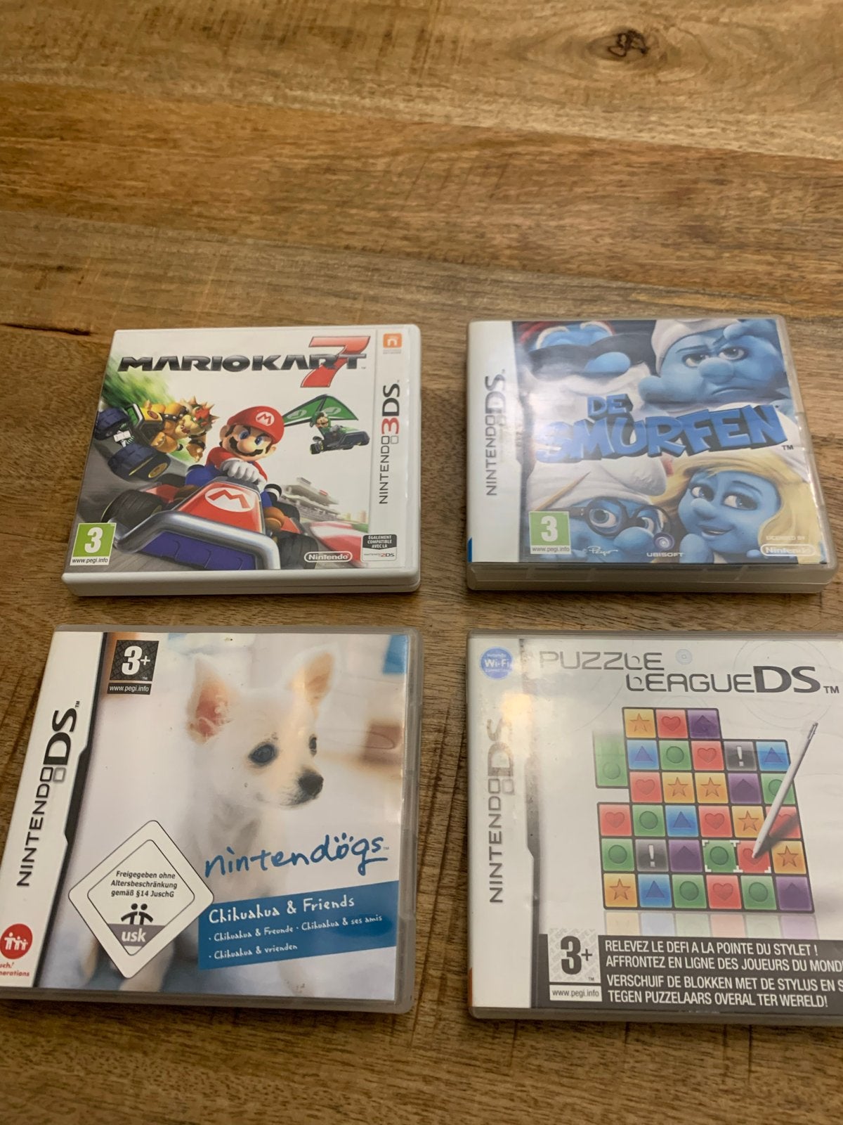 Nintendo DS/3DS games: Mario Kart 7, Smurfen, Nintendogs, Pu, Online, Gebruikt, 1 speler, Racen en Vliegen