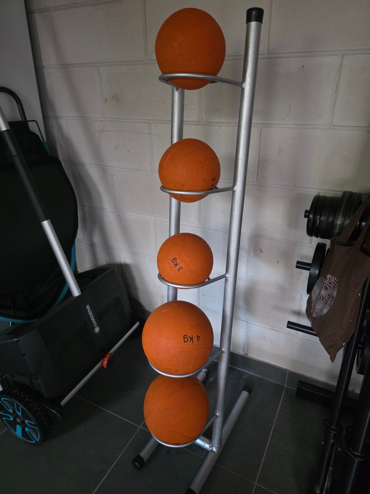 FITNESS REK SLAMBAL REK & MEDICIJNBALLEN | GYM FITNESS SPORT, Ophalen, Zo goed als nieuw, Aluminium, Benen