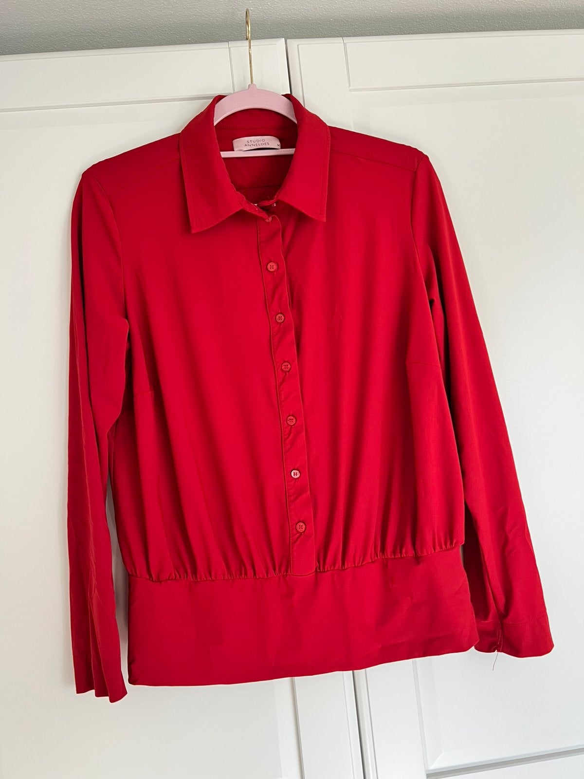 Studio anneloes lenne blouse M dark red travelstof, Maat 38/40 (M), Ophalen of Verzenden, Zo goed als nieuw, X