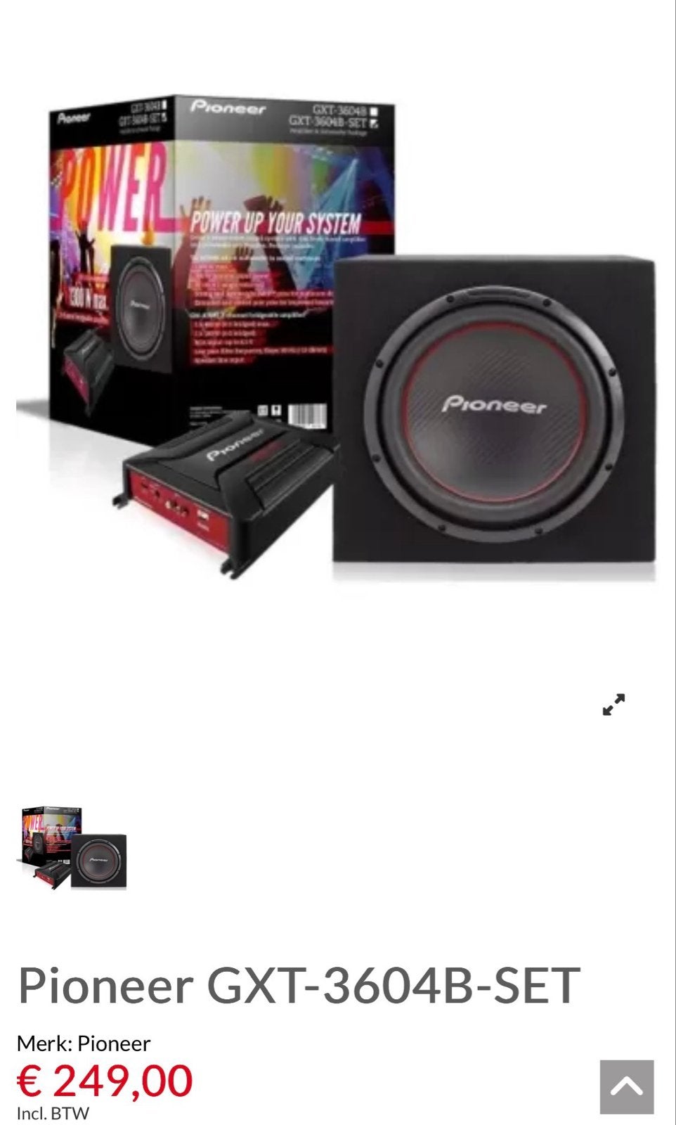 Pioneer GXT-3604B-SET Subwoofer met Versterker, Ophalen, Gebruikt