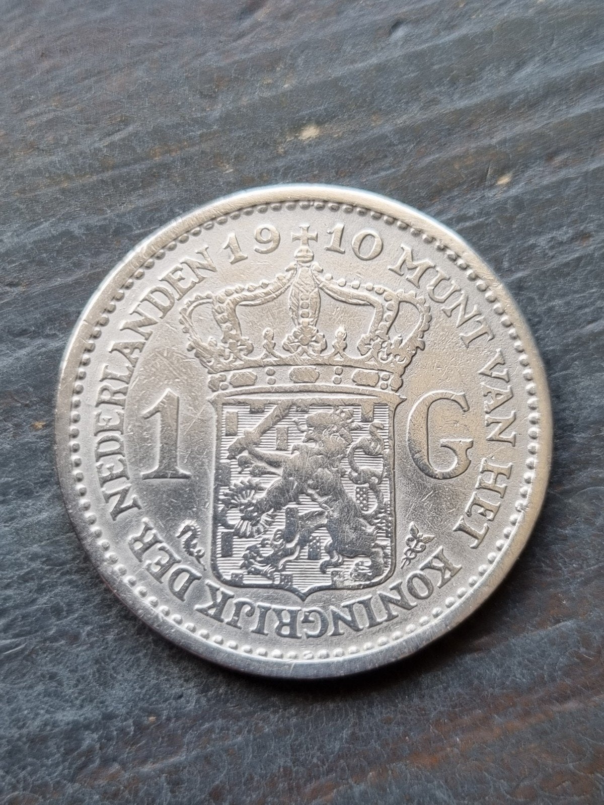 1 gulden 1910 Wilhelmina, Ophalen of Verzenden, Koningin Wilhelmina, 1 gulden, Zilver