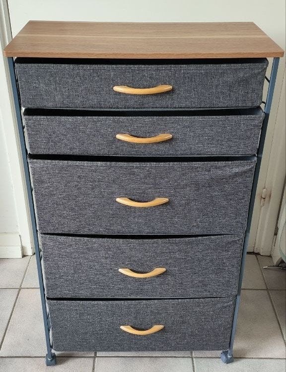 Relaxdays ladekast met 5 lades., Huis en Inrichting, Kasten | Ladekasten, Ophalen, 5 laden of meer, 50 tot 100 cm, Zo goed als nieuw
