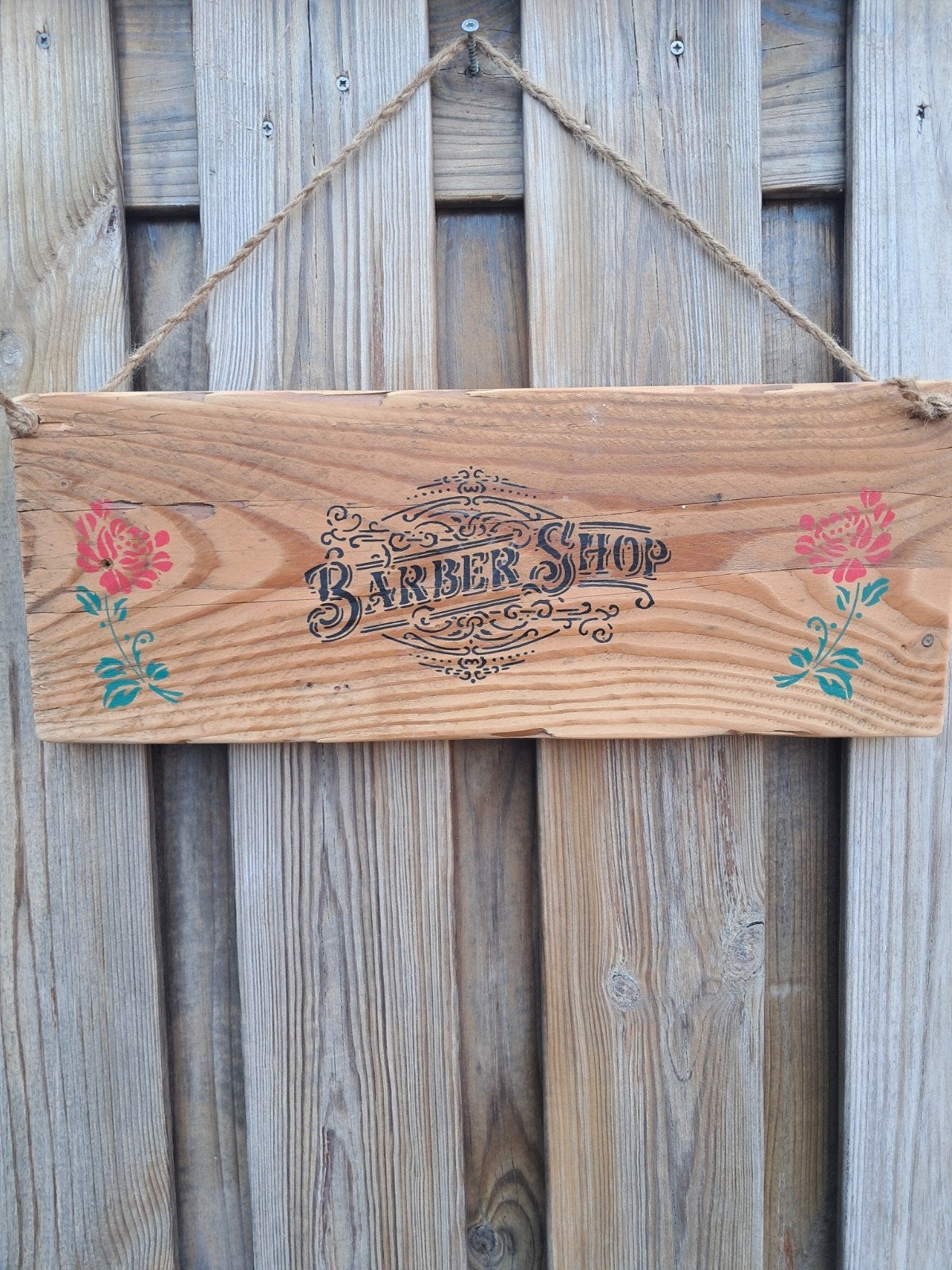 Houten Barbershop Bord - Vintage Stijl, Ophalen, Gebruikt, Bruin, Vintage