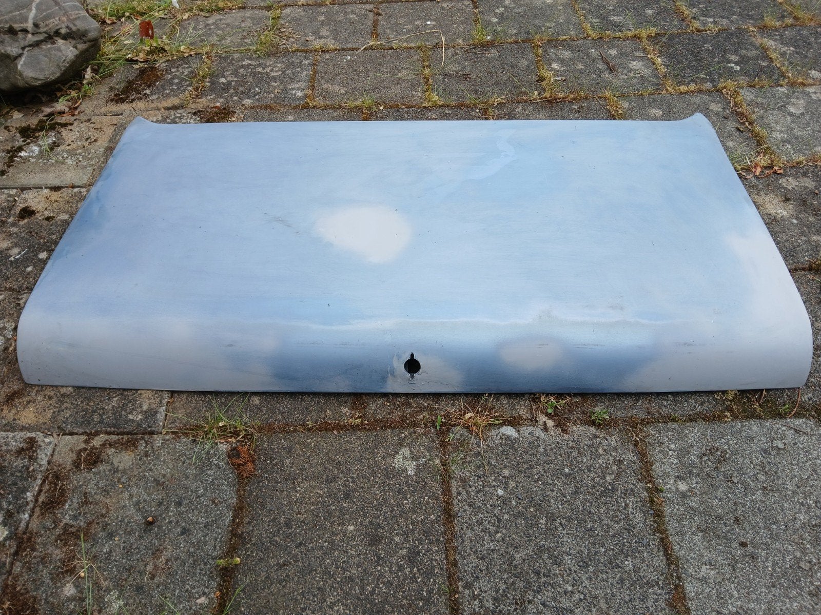 Kofferdeksel Saab 99 roestvrij, Ophalen, Voor, Saab, Achterklep