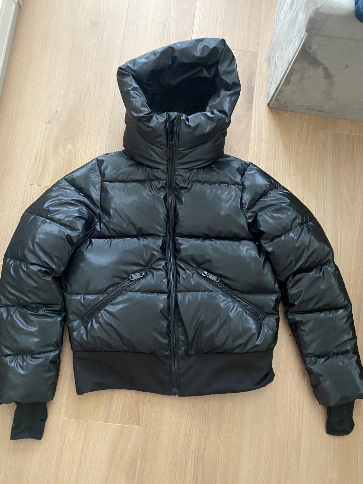 Nieuw dames ski winter jas maat M 38 zwart metallic capuchon, Ophalen of Verzenden, Nieuw, Maat 38/40 (M), Zwart