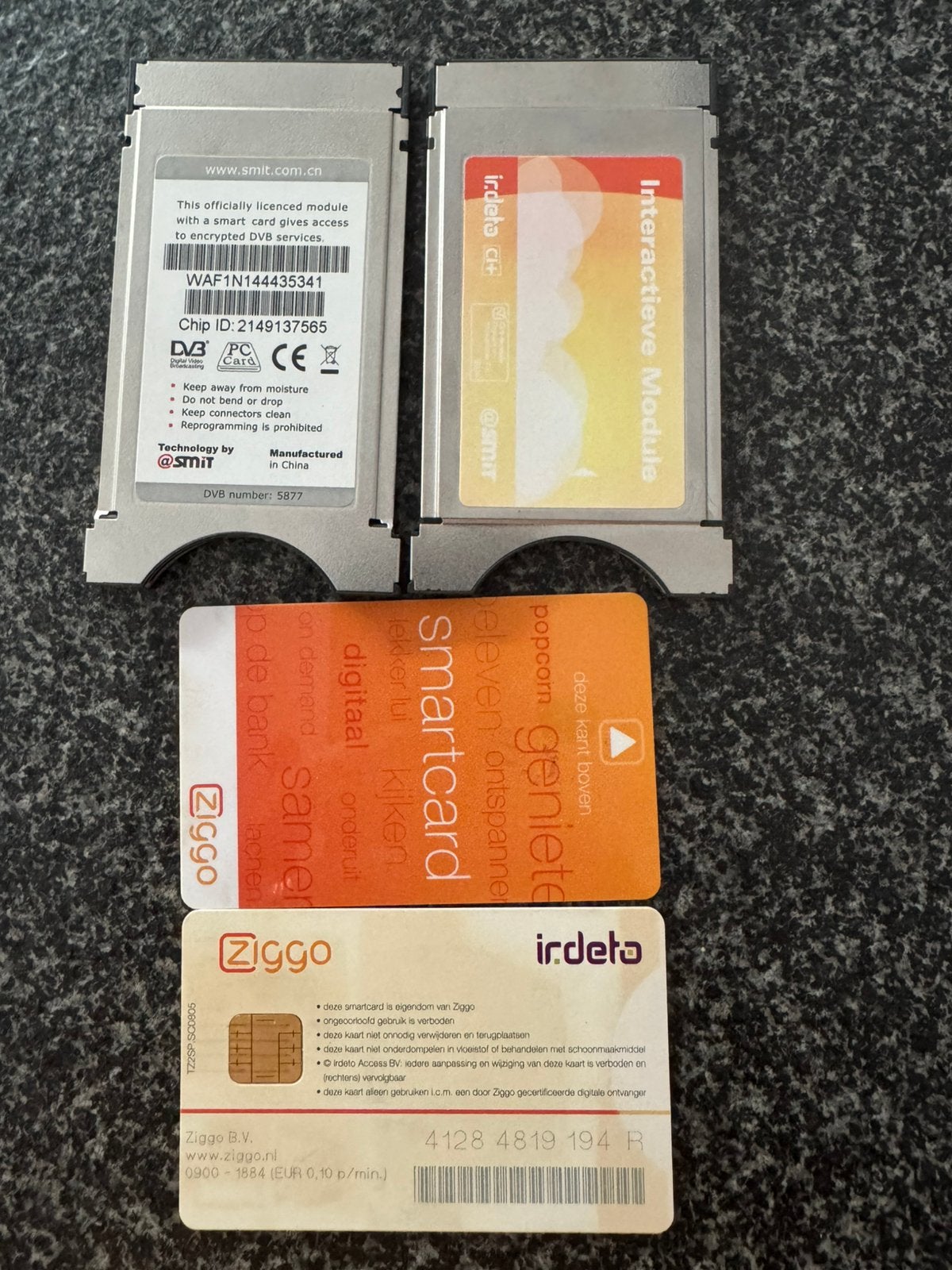 2x Ziggo CI+ Module (SMiT) incl. smartcards, Ophalen, Gebruikt