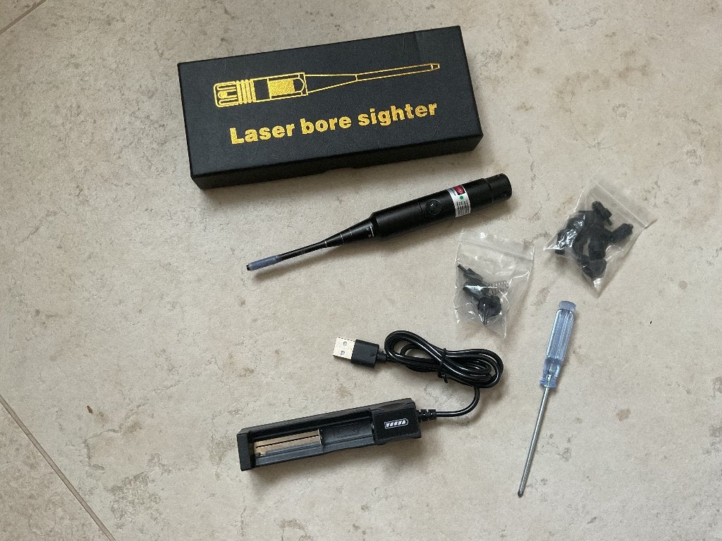 Laser bore sighter oplaadbaar, Ophalen of Verzenden, Gebruikt