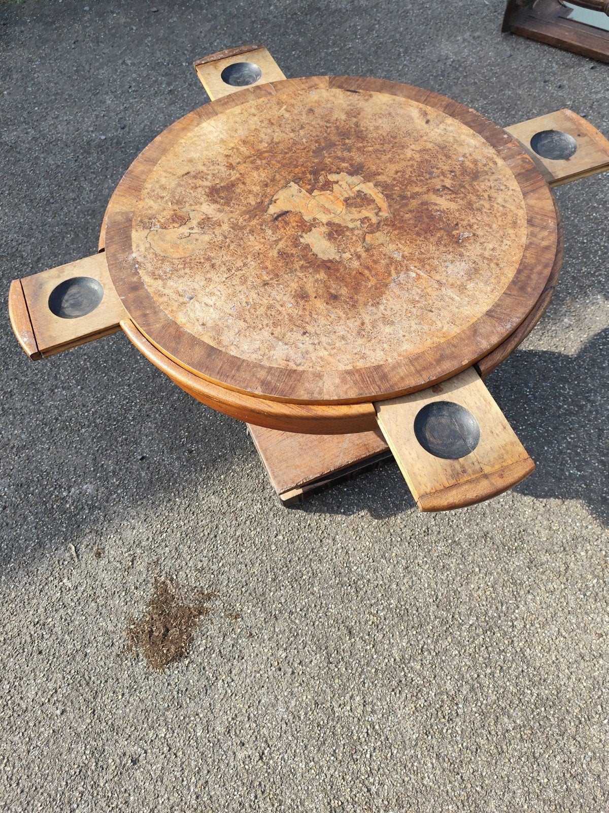 Antieke Kaarttafel met Uitschuifbare Onderzetters, Ophalen of Verzenden