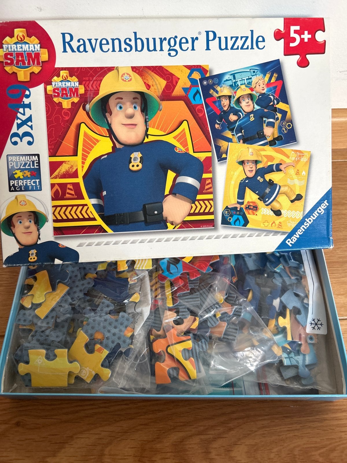 Ravensburger Fireman Sam Puzzel 3x49 stukjes, Ophalen of Verzenden, Meer dan 50 stukjes, Gebruikt, 6 jaar of ouder