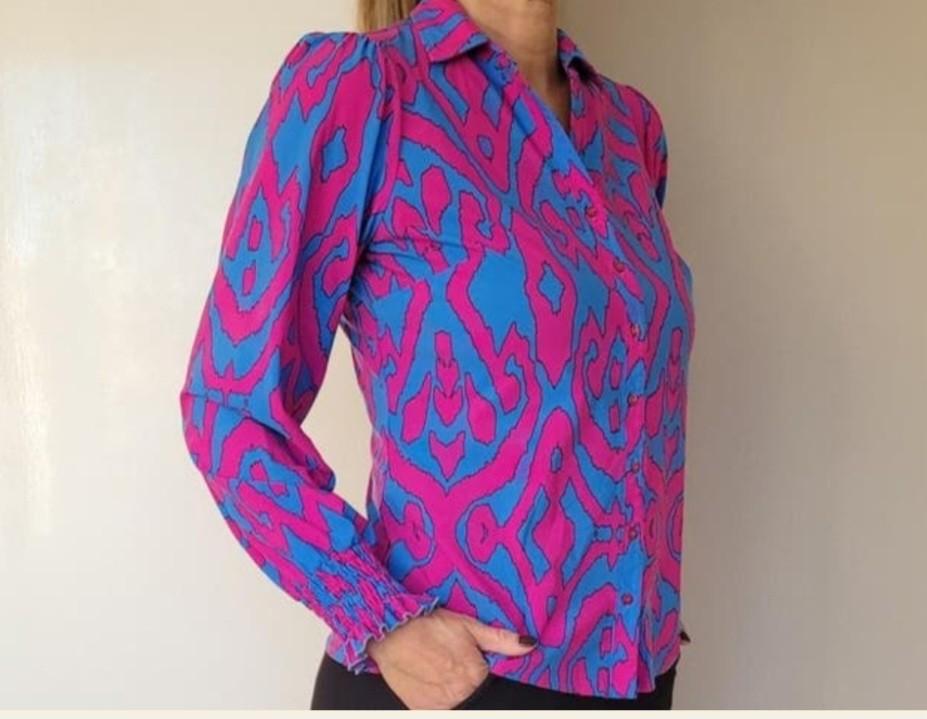 Studio Anneloes blouse M Fuchsia roze Travelstof Top, Maat 38/40 (M), Studio Anneloes, Ophalen of Verzenden, Zo goed als nieuw