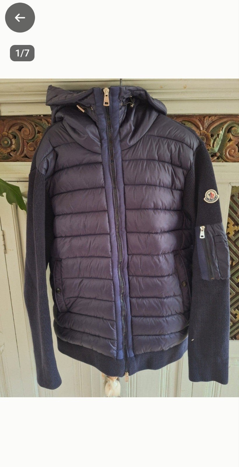 Moncler heren jas maat XL- Zo goed als nieuw, Moncler, Blauw, Maat 56/58 (XL), Ophalen of Verzenden