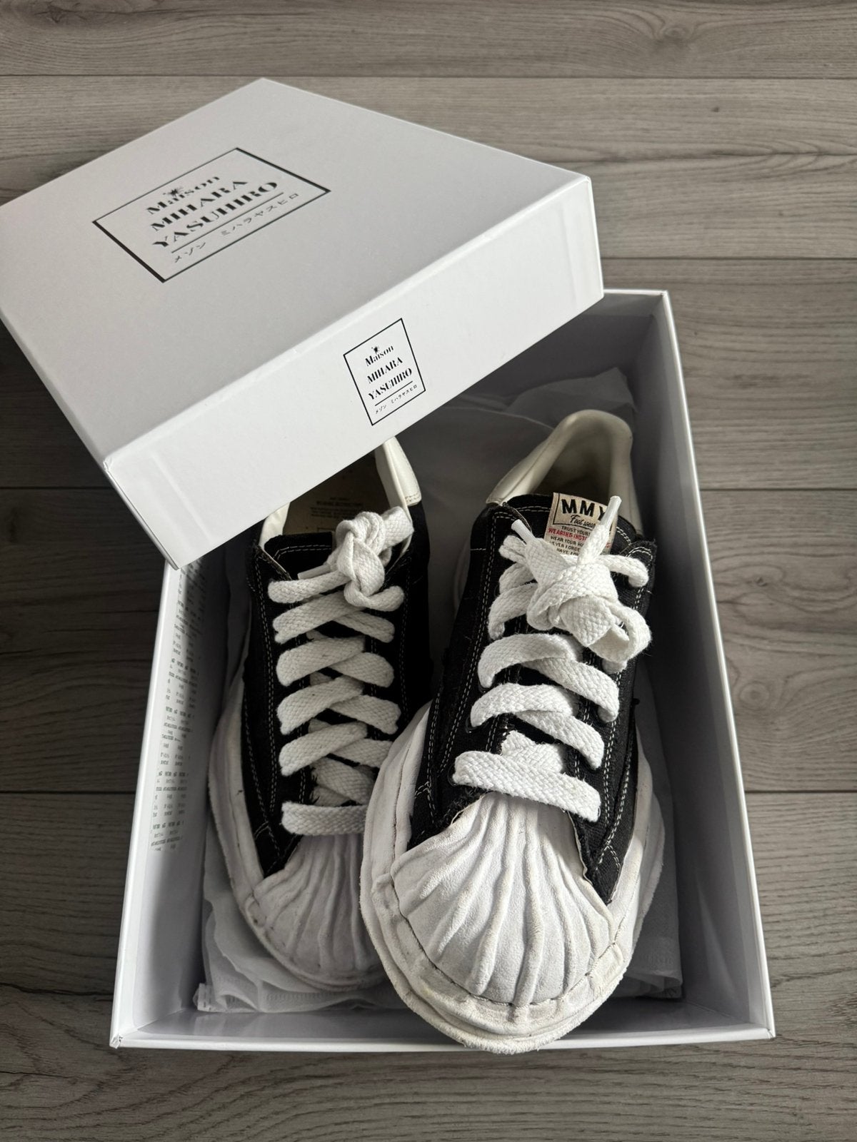 Maison Mihara Yasuhiro Blakey OG Sole Canvas Low Black, Zwart, Ophalen of Verzenden, Sneakers of Gympen, Zo goed als nieuw