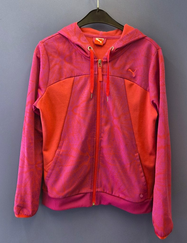 Puma vest / trainingsjack roze rode combo + print L 51316